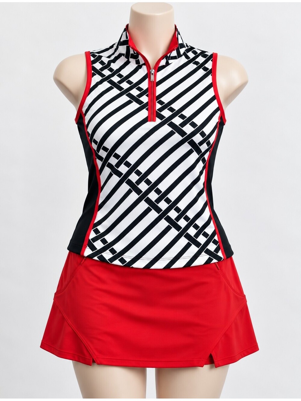 Tail Women's Sleeveless Golf Polo and Red Skirt Set Size S